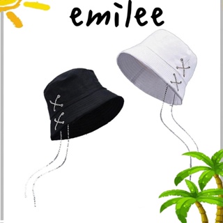 Emilee หมวกบักเก็ต ผ้าฝ้าย สไตล์ชาวประมง สําหรับผู้หญิง