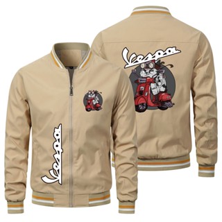 VESPA LOGO baseball uniform GTS300 Primavera sprint outdoor riding zipper thin sports windproof retro jacket