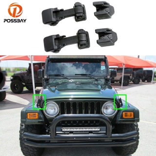 ขายดี หัวเข็มขัดล็อกฝากระโปรงหน้ารถยนต์ สไตล์วินเทจ สําหรับ Jeep Wrangler TJ 1997-2006 1 คู่