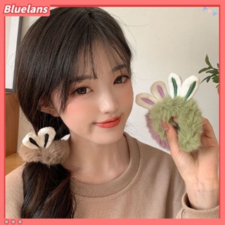 【 Bluelans 】ยางรัดผม รูปหูกระต่าย กันลื่น สีแคนดี้ สําหรับผู้หญิง