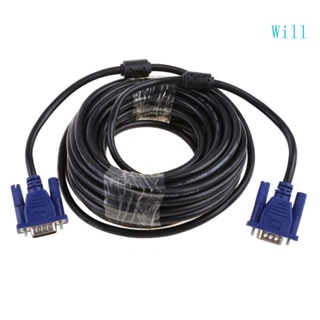 Will สายเคเบิลต่อขยาย 1 5 3 5 10 ม. VGA 15 Pin ตัวผู้ เป็นตัวผู้ สําหรับโปรเจคเตอร์ แล็ปท็อป PC HDTV