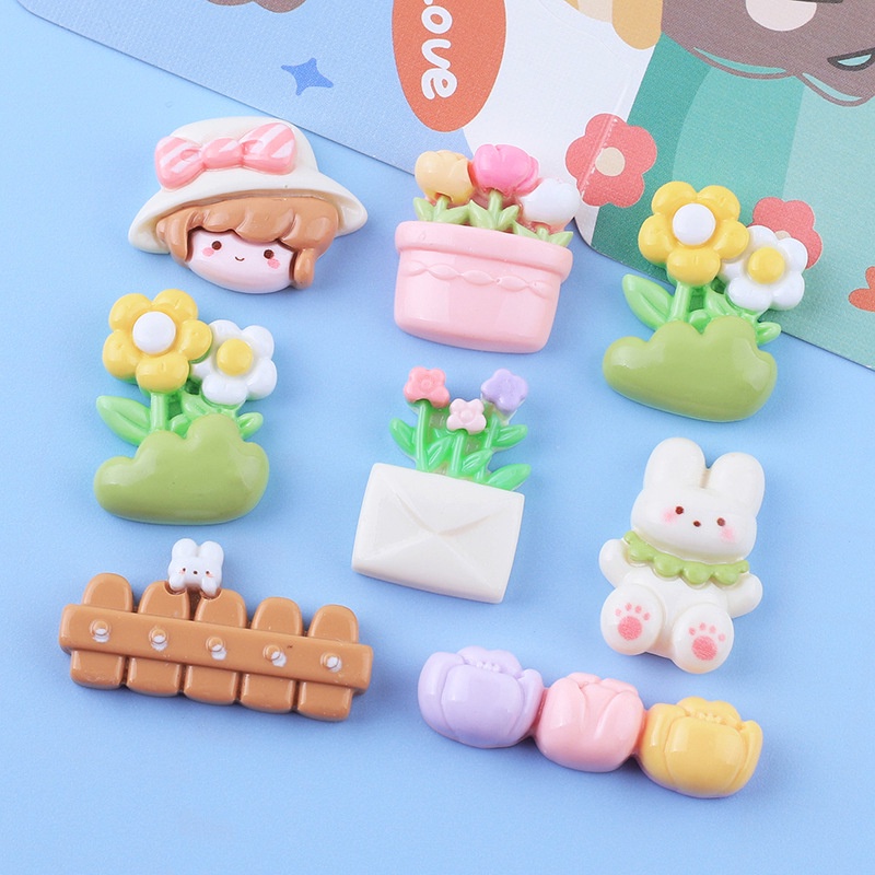 กิ๊บติดผมเรซิ่น รูปเห็ดน้อยน่ารัก อุปกรณ์เสริม สําหรับทําผม DIY จํานวน 10 ชิ้น