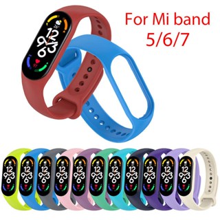 สายรัดข้อมือซิลิโคน สีสันสดใส สําหรับ Xiaomi Mi Band 6 5 7 Mi Band 7