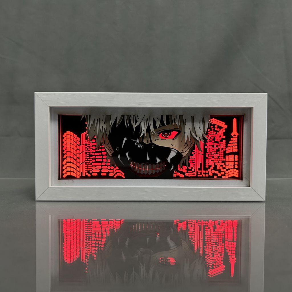 โคมไฟตั้งโต๊ะ LED ลายการ์ตูนอนิเมะ Tokyo Ghoul Kaneki สําหรับตกแต่งห้องนอนเด็ก