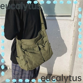 Eucalytus1 กระเป๋าสะพายไหล่ กระเป๋าเมสเซนเจอร์ ผ้าแคนวาส ลําลอง สําหรับผู้หญิง