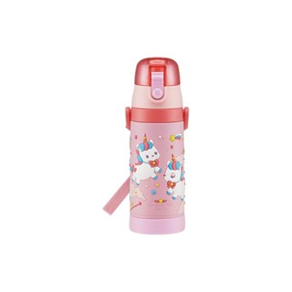 Skater Kids Stainless Steel Straight Drink 3D Water Bottle for Kids 480ml Unicorn Girls SDPV5-A