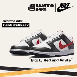 NIKE DUNK LOW "Black-and-white red" มของแท้