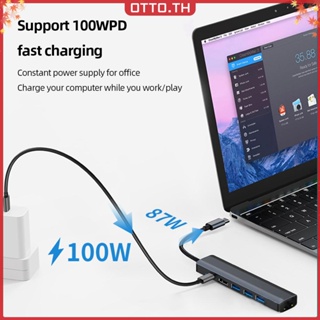 ✾ออตโต้✤【คุณภาพสูง】อะแดปเตอร์แยก 6-in-1 Type C 100W PD 5Gbps Type C สําหรับ MacBook