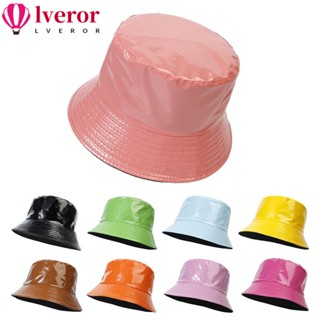 Lveror หมวกบักเก็ต ผ้าฝ้าย หนัง PU กันแดด สําหรับเดินทาง ปีนเขา