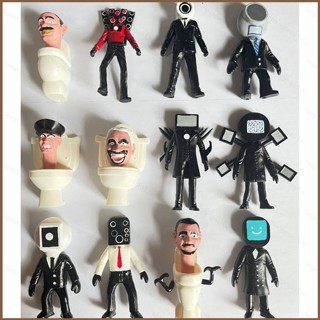 โมเดลตุ๊กตาฟิกเกอร์ Skibidi Toilet Action Figure Titan TV Man Camera Man Speakerman ของเล่นสําหรับเด็ก 12 ชิ้น