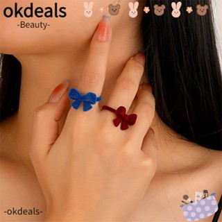 Okdeals แหวน รูปกระต่าย เรขาคณิต ปรับได้ สไตล์วินเทจ สําหรับเด็กผู้หญิง