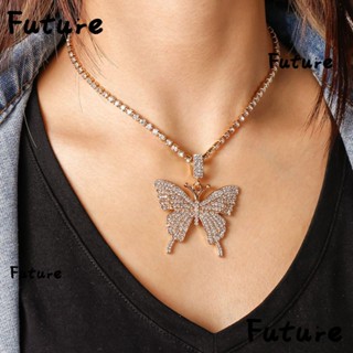 Future สร้อยคอโชคเกอร์ จี้ผีเสื้อ โลหะผสม แฟชั่นหรูหรา