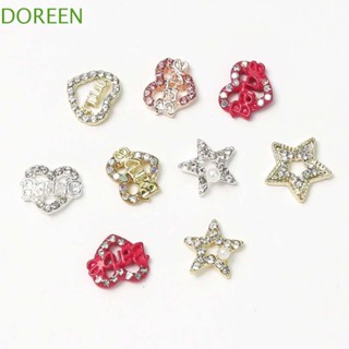 Doreen อุปกรณ์ตกแต่งเล็บ จี้คริสตัลอัลลอย พลอยเทียม สไตล์เจ้าหญิง สําหรับตุ๊กตาบาร์บี้ 5 ชิ้น ต่อชุด