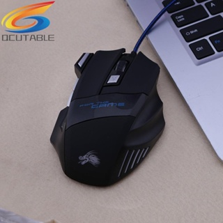 [Qcutable.th] เมาส์ออปติคอลเล่นเกม แบบใช้สาย USB 5500DPI LED 7 ปุ่ม สําหรับคอมพิวเตอร์