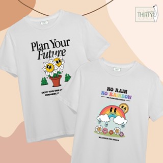 เสื้อยืดผ้าฝ้ายพิมพ์ลายขายดี Plan your future &amp; No rainbow  เสื้อยืดUnisex (ผ้าcotton 100% สกรีนชัด สีสด ติดทน)