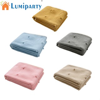 Lumiparty ผ้าห่มผ้าฝ้ายถัก ระบายอากาศ 76 สําหรับตั้งแคมป์ โซฟา เตียง