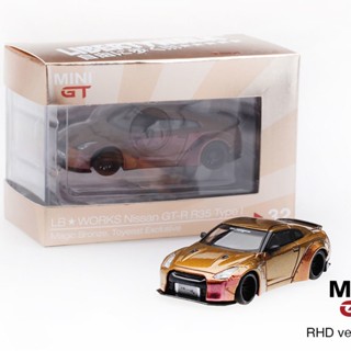 1: 64 MINIGT GTR No. หมายเลข 32 โมเดลรถหางเป็ด โลหะผสม สไตล์ฮ่องกง จํานวนจํากัด 33 ชิ้น