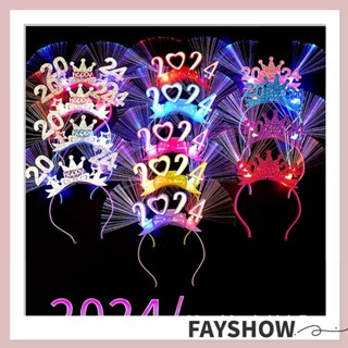 Fay ที่คาดผม LED ที่คาดผมปีพลาสติก สุ่มสี เครื่องประดับผม แต่งตัวสวย เรืองแสง ชุดแฟนซีบอล