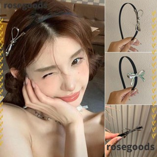 Rosegoods1 ที่คาดผมโลหะ แฮนด์เมด ผูกโบว์ สีดํา สําหรับผู้หญิง