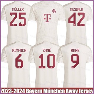 Ani 2023-24 เสื้อยืดลําลอง แขนสั้น พิมพ์ลาย Bayern Munchen Third Away Kane Sane Musiala Kimmich Muller Jersey สําหรับผู้ชาย ผู้หญิง เหมาะกับการเล่นกีฬา