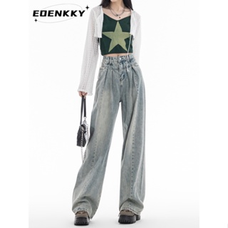 กางเกงขายาว กางเกงยีสน์ผู้หญิง ทรงหลวม ๆ ตรง Retro Hip Hop Pants 2023 NEW Style A97L5IO EOENKKY