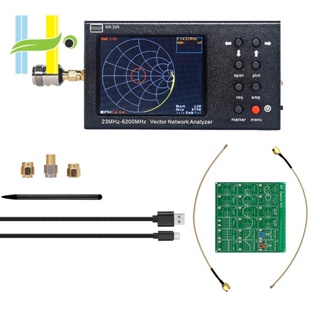 เครื่องวิเคราะห์เครือข่ายเวกเตอร์ GS-320 6GHz NanoVNA และชุดสาธิต RF เสาอากาศโลหะ VNA 4000MAh 3.2 นิ้ว LCD