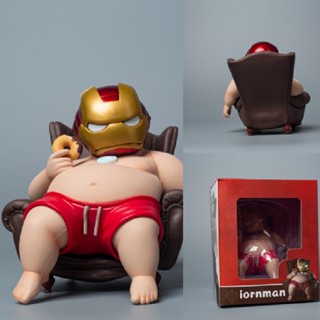 ตุ๊กตาฟิกเกอร์ อนิเมะ Drift Avengers GK Fat Boy Fat Otaku Iron Man Eyes แบบเรืองแสง เครื่องประดับ สําหรับตกแต่งบ้าน