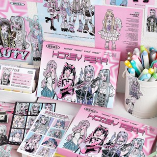 Cdaily|สติกเกอร์ ลายการ์ตูนเด็กผู้หญิง สไตล์เกาหลี 115 ชิ้น + กระดาษวัสดุ + โปสเตอร์ diy สมุดทํามือ สติกเกอร์ตกแต่งฐาน การประสานงาน