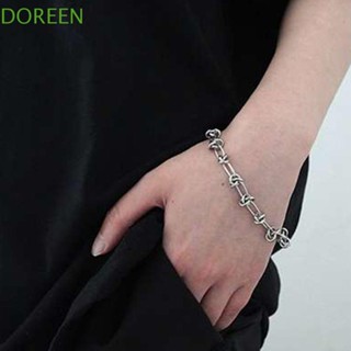 Doreen ผู้หญิง สร้อยข้อมือ ไม่ซ้ําใคร ฮิปฮอป ของขวัญ ชุบไฟฟ้า ปม ไทเทเนียม เหล็ก สายคล้องมือ