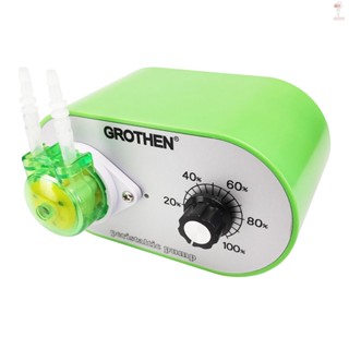 Grothen G329A ปั๊มเพอริสตัลติก 100-240V 15 มล. ต่อนาที -95 มล. ต่อนาที ปรับได้ เกรดอาหาร แพลตตินัมวัลคาไนซ์ ซิลิโคน สําหรับตู้ปลา DIY วิเคราะห์ทางเคมี ห้องปฏิบัติการ