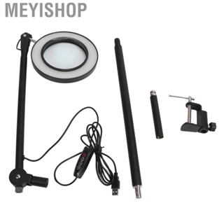 Meyishop On Magnifier Lamp 3 Modes Ergonomic  Magnifying 5X For Reading