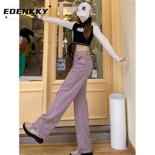 EOENKKY กางเกงขายาว กางเกงยีสน์ผู้หญิง ทรงหลวม ๆ ตรง Retro Hip Hop Pants 2023 NEW Style  Beautiful พิเศษ ทันสมัย fashion A97L0QL 36Z230909