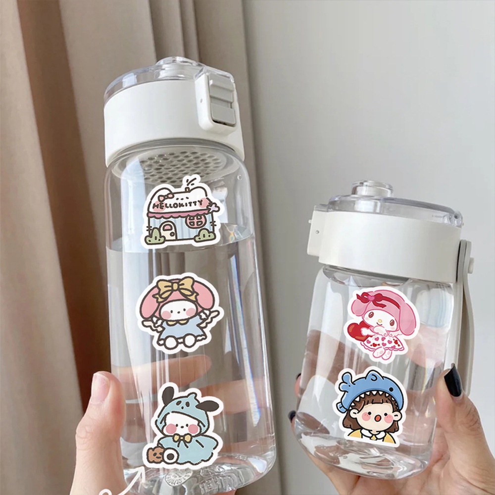 สติกเกอร์ ลายการ์ตูน Sanrio Mixed Mymelody Cinnamoroll Hello Kitty Pochacco Kuromi น่ารัก สําหรับตกแต่ง 100 ชิ้น