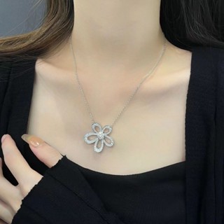 สร้อยคอ จี้ดอกทานตะวัน ประดับเพชร อเนกประสงค์ แบบเรียบง่าย สไตล์เกาหลี