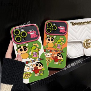 เคสโทรศัพท์มือถือ แบบนิ่ม ลายกบชินจัง ขนาดใหญ่ สําหรับ Apple Iphone 14promax 13pro 12 11 7p 75LY