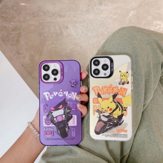 เคสไอโฟน Gengar Pikachu เคสไอโฟน11 กันกระแทก Deep Purple case for iPhone 11 12 13 14 Pro max xr iPhone 14promax Camera protection cases iPhone11 13Pro 12promax 14promax cover