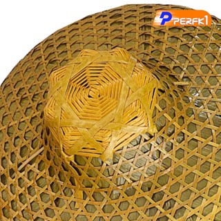 [Perfk1] หมวกถักไม้ไผ่ สไตล์จีน สําหรับผู้ใหญ่ ฟาร์มเมอร์