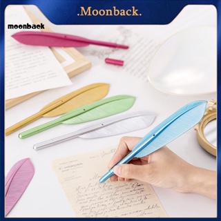 &lt;moonback&gt; ปากกาเจลขนนก สีเมทัลลิก สีดํา สําหรับนักเรียน สํานักงาน 2 ชิ้น