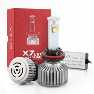 X7 40W ไฟ LED ขนาดกะทัดรัด สว่างมาก 2 ด้าน 360° หลอดไฟหน้ารถยนต์ แบบอัตโนมัติ