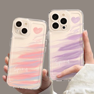 เคสโทรศัพท์มือถือแบบใส ไล่โทนสี ลายหัวใจ แฟชั่น สําหรับ Samsung Galaxy A14 A04s A04E A04 A03 A03s A13 A23 A33 A53 A73 4G 5G 2023