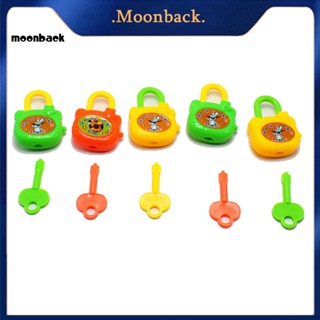 &lt;moonback&gt; 5 ชิ้น / เซต ล็อคพลาสติก ขนาดเล็ก ที่มีสีสัน พร้อมกุญแจ ของเล่นเพื่อการศึกษา สําหรับเด็ก ของขวัญ