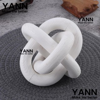 Yann1 โบว์ไม้แกะสลัก 3 ลิงค์ สีขาว ดํา 15X15 ซม. สําหรับตกแต่งชั้นวางของ