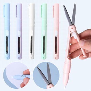 New Multifunctional 2-in-1 Craft Cutter and Scissors Foldable Paper Cutting Pen