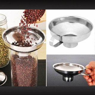 New Stainless Steel Funnel Fill Jam Jar Wide Neck Mouth Filter Kitchen Funnel