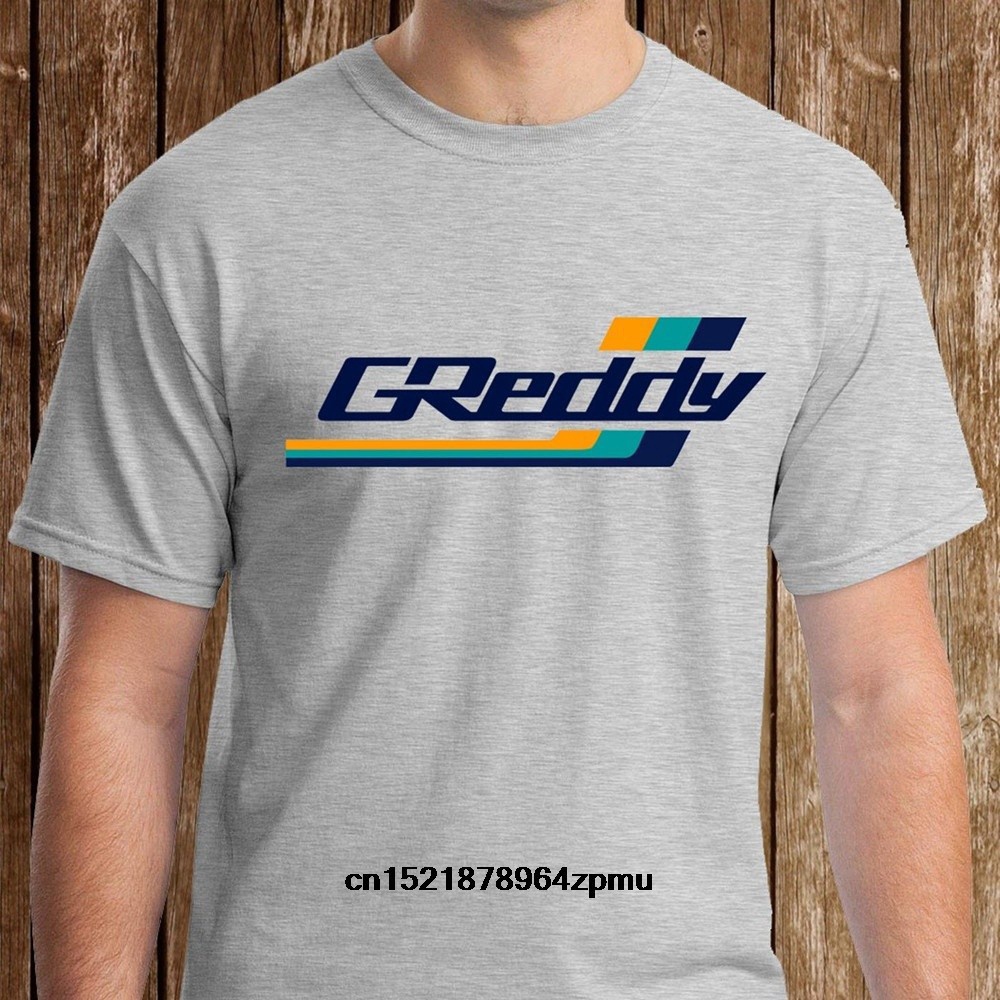 เสื้อยืดแขนสั้นMen เสื้อยืด Classic Greddy เทอร์โบระบบโลโก้ Grey Fortnite Funny เสื้อยืด Novelty Tshirt WomenS-5XL