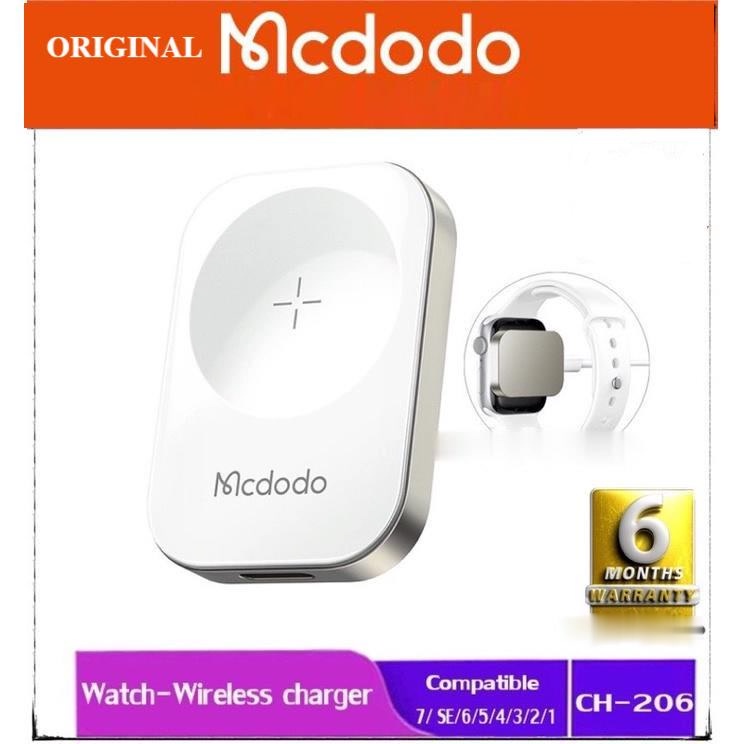 Mcdodo CA-206 อุปกรณ์ชาร์จไร้สาย แบบพกพา สําหรับนาฬิกาข้อมือ Apple Watch 8 7 SE 6 5 4 3 2 1