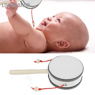 Living Shop ไม้ Rattle กลองของเล่นดนตรีการศึกษาแบบดั้งเดิมไม้เขย่าเครื่องดนตรีของเล่นสำหรับเด็ก