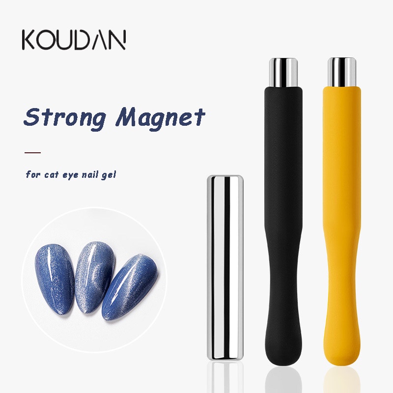 Koudan แม่เหล็กติดเล็บ ตาแมว เจลทาเล็บ เครื่องมือทําเล็บ สีดํา สีเหลือง