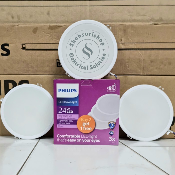 Putih Philips LED DOWNLIGHT Package 2 ฟรี 1 MESON 200 24W WATT 24W 8 นิ ้ ว - สีขาว