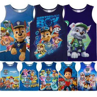 เสื้อยืด แขนกุด พิมพ์ลายการ์ตูน Paw Patrol 3 มิติ สําหรับเด็กผู้ชาย อายุ 3-13 ปี